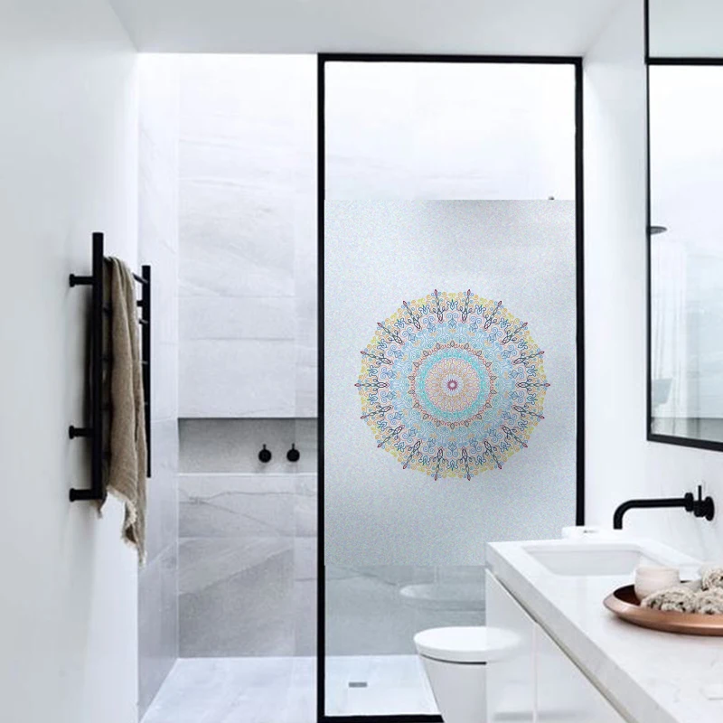 Оконная пленка с принтом мандала статическое стекло бумага матовая декоративная