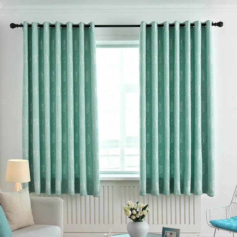 Charm Love Heart Jacquard Curtain For Living Room Cartoon Blue Door Cabinet Small Window Treatment Drapes PC033C