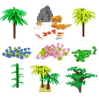 Аксессуары для городского дома, строительный блок, растение, ствол, ветка, трава, цветок, сад, сделай сам, кирпичи, опорная плита для реки, совместимая со всеми брендами