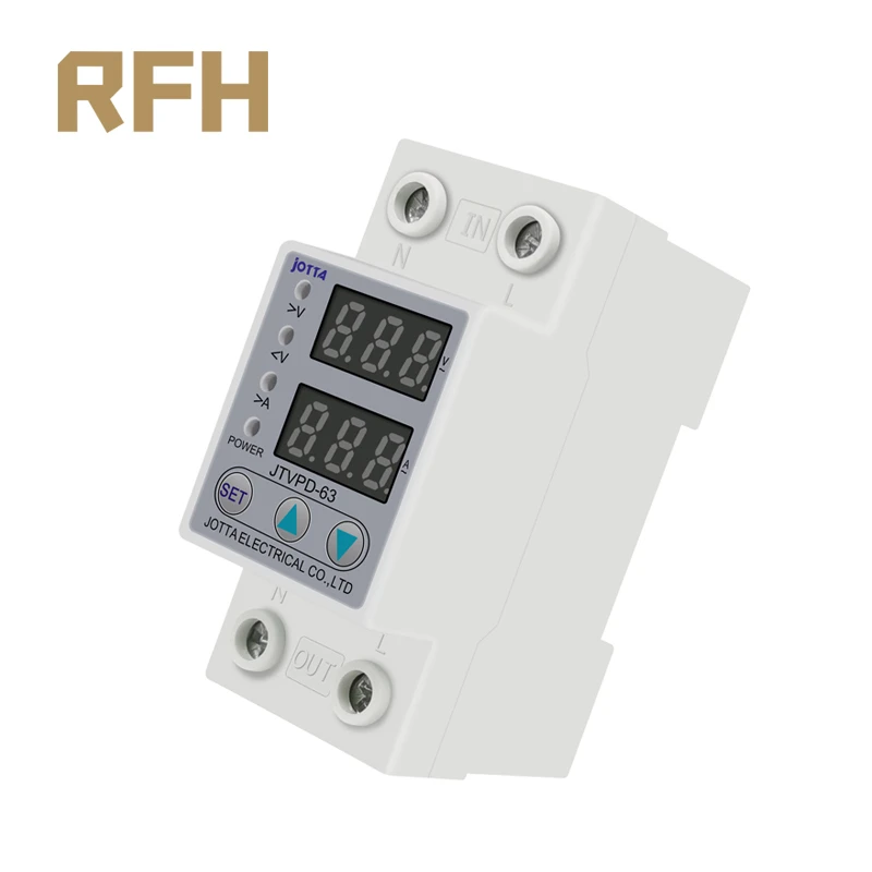 40A 63A 230V din-рейка Регулируемая перенапряжения и под напряжением защитное
