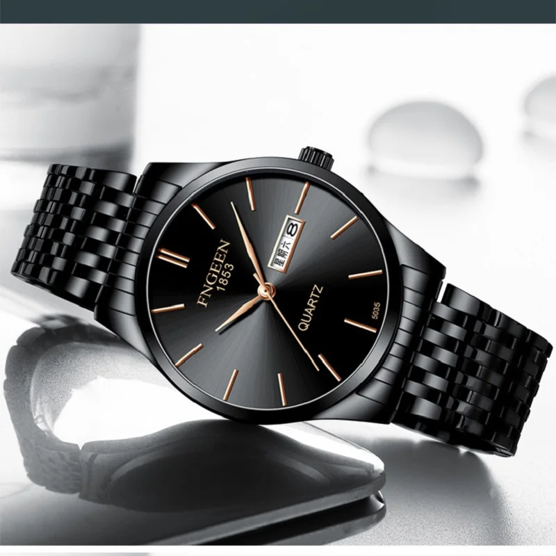 

Men's Watch Ultra-Thin Quartz Dual Calendar Mens Wristwatch Luminous Waterproof Montre Cadeau Homme Luxe Horloges Reloj Hombre
