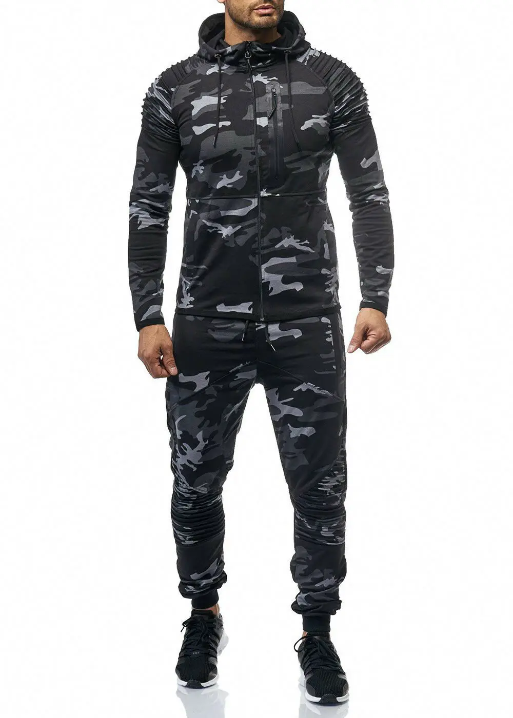 ZOGAA Men's Camouflage Tracksuit Hoodies+Sweatpants 2 Piece Sports Suit Large Size Fashion Sportswear Casual Men | Мужская одежда