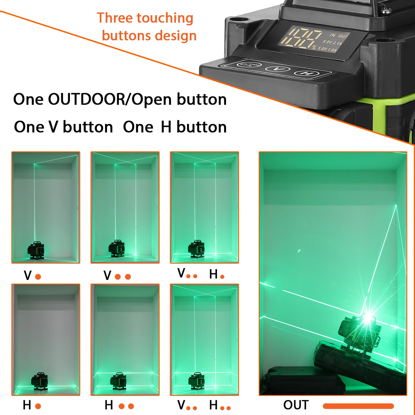 

16 Lines Green Laser Level 3D 3 Self-leveling Laser Level 360 Laser Leveling Device with Vertical Horizontal Oblique Line