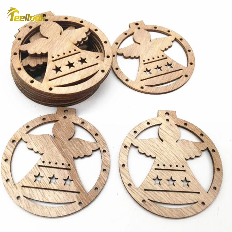 Teellook 50 шт. деревянное ремесло новый год семейный торговый центр рождественская