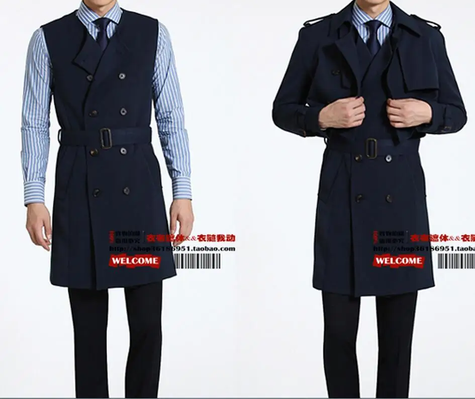 

Men Lager Size Clothing Free Shopping Spring New Long Coat Jacket Vest Windbreaker / S-6xl