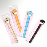 30pcs wholesale cartoon cat straight ruler patchwork wood rulers drafting stationery school supplies length 15cm