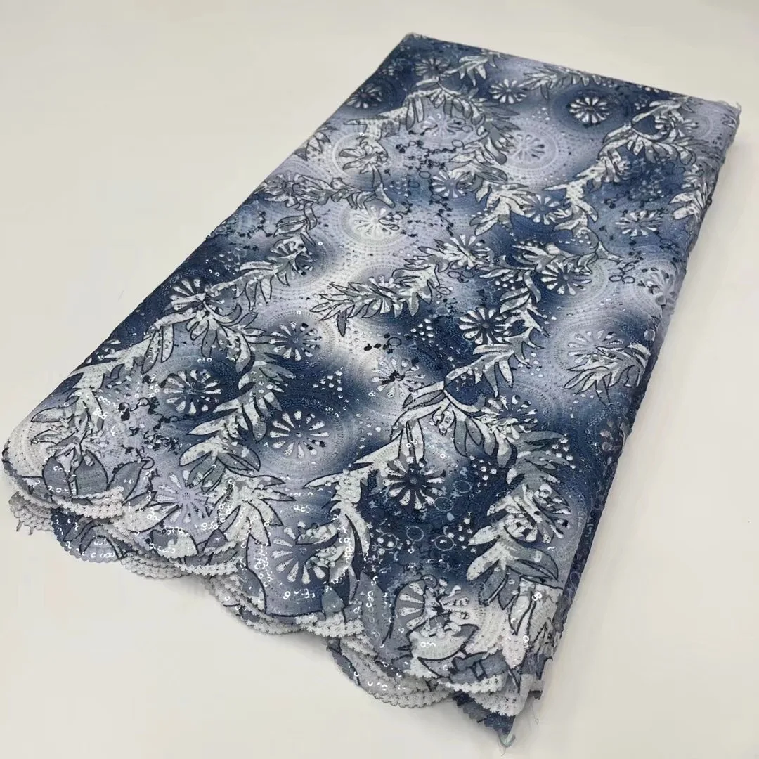 

Новинка 2021, африканская кружевная ткань подходит для Нигерии, свадьбы, Высококачественная сетчатая кружевная тюль, Водорастворимая кружев...