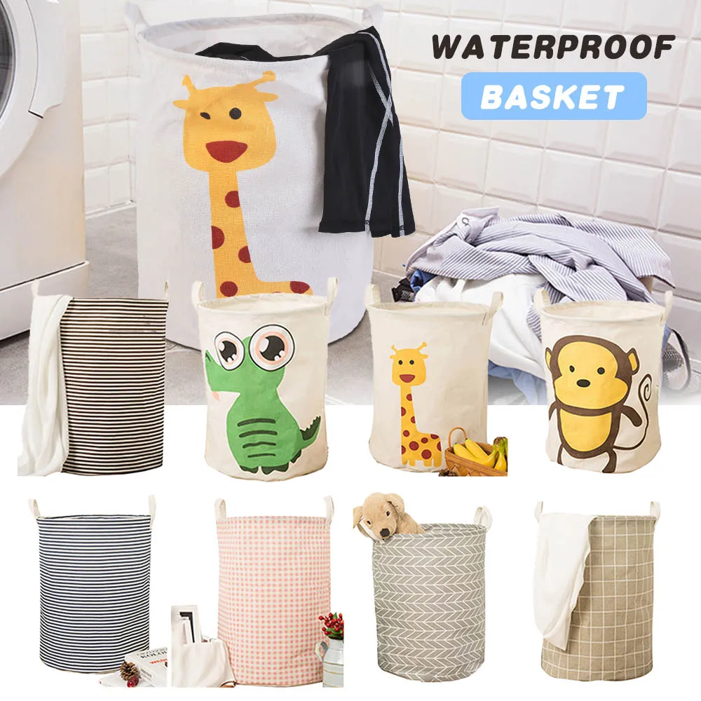 1PCs Foldable Waterproof Round Laundry Basket Geometric Hamper Practical Storage Bin Clothes Toy Collapsible Holder Organizer | Дом и сад