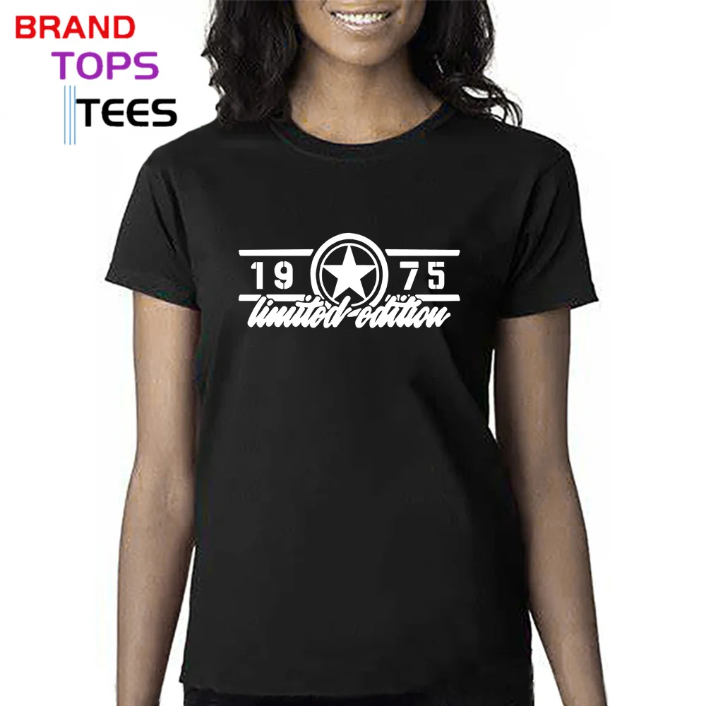 

Funny Birthday Gift T Shirt Tops Tee Born in 1975 T shirts Classic Fashion Limited Edition 1975 T Shirt Women Summer