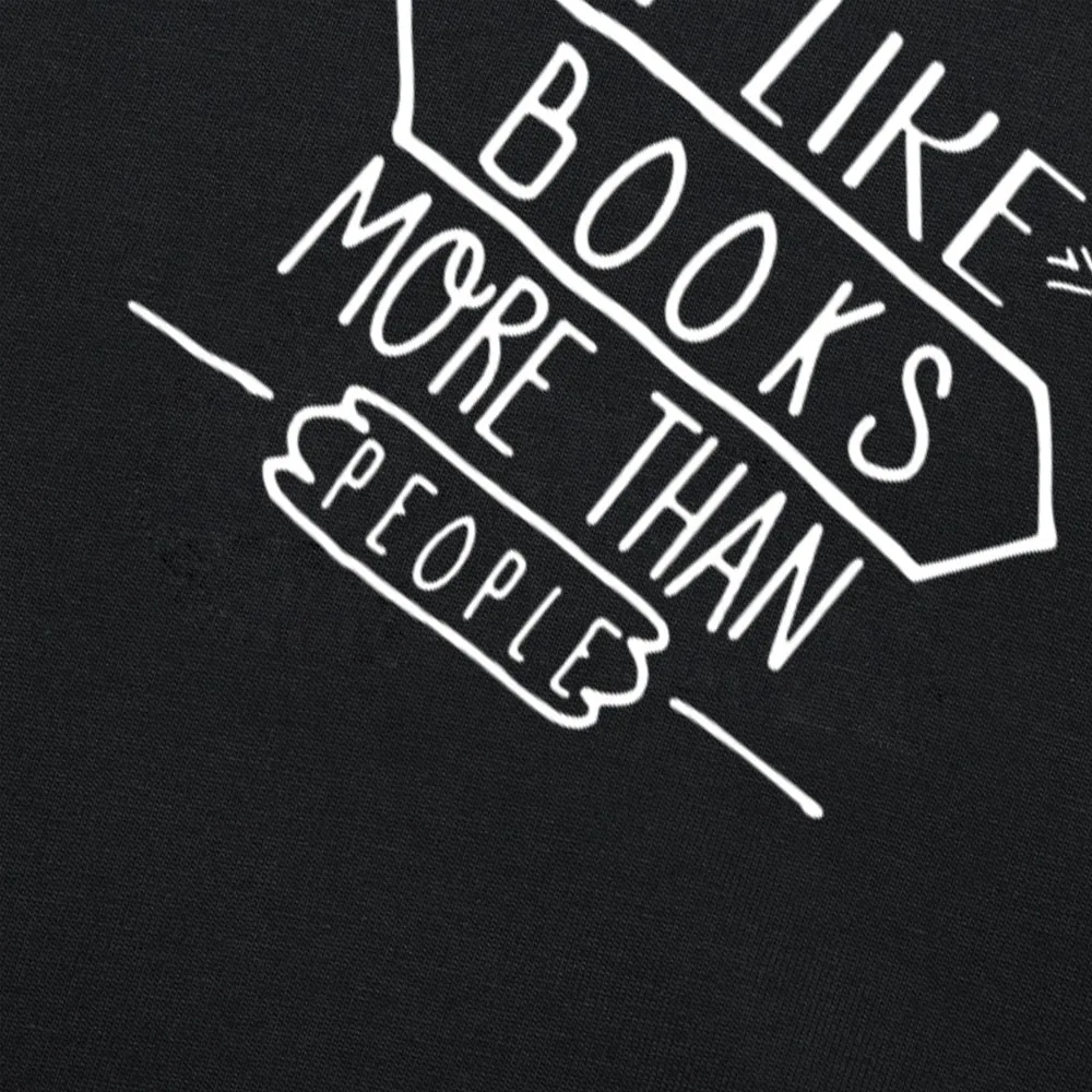 Футболка с надписью I LIKE Book More Than People забавная Женская одежда повседневные топы