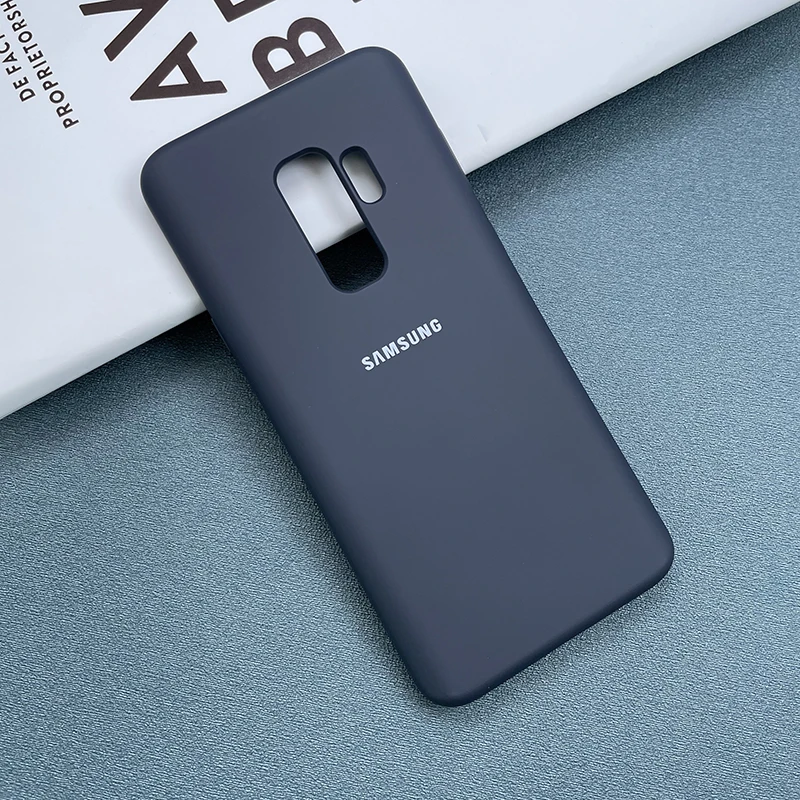 Жидкий силиконовый чехол для Samsung Galaxy S9Plus S9 с шелковистым мягким сенсорным
