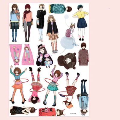 18 шт. бумажные стикеры для девочек |