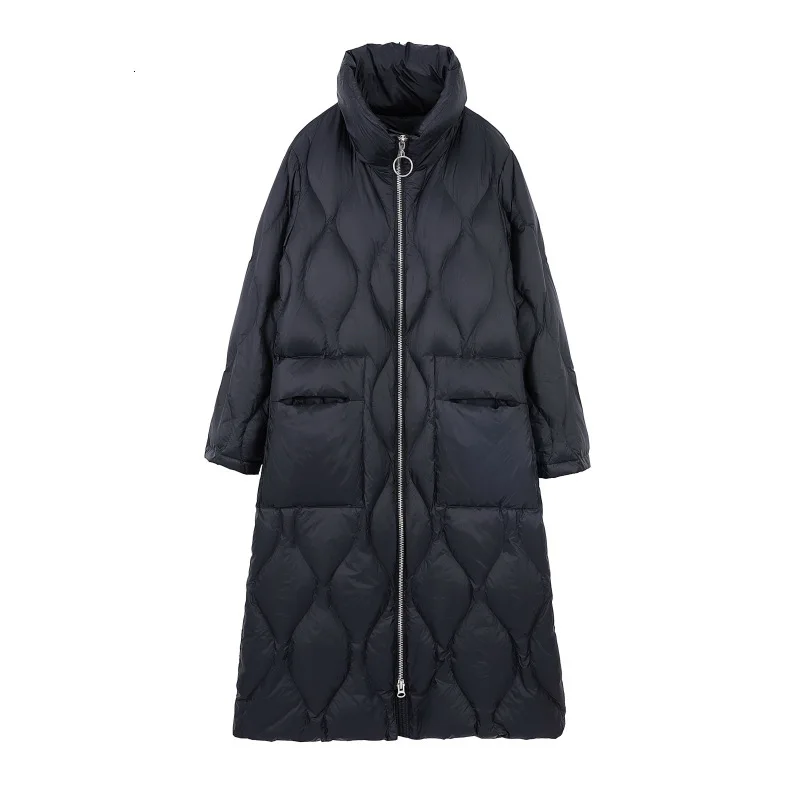 Новинка 2020 длинное зимнее пальто с перьями женская теплая ульсветильник Кая