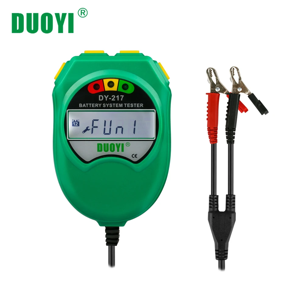 

DUOYI DY217 Car Storage Battery Tester 9-18V Lead-acid Battery Healthy Analyzer CCA 100-1700 LCD Display Auto Diagnostic Tool