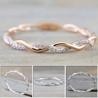 round rings for women thin rose sweet color twist rope stacking wedding rings in copper