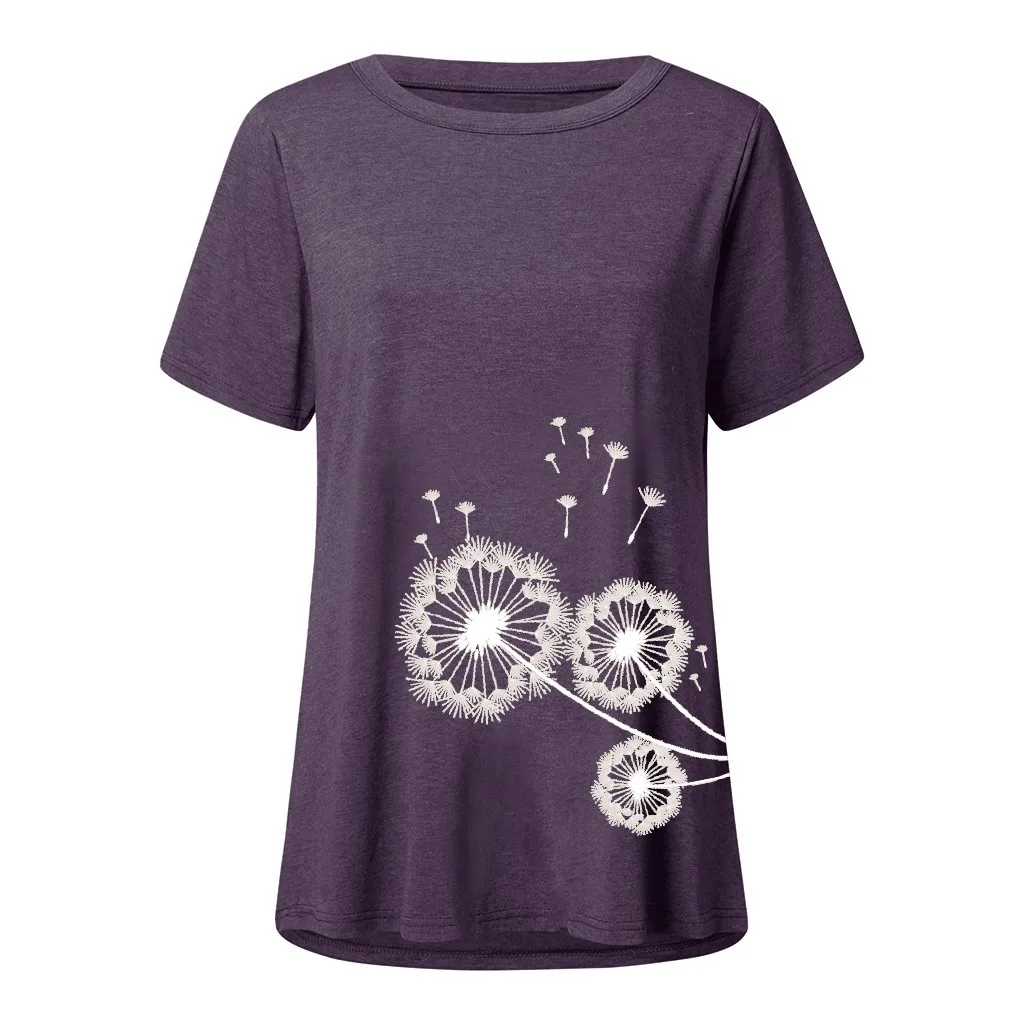 Футболка женская с коротким рукавом повседневный Свободный Топ круглым вырезом