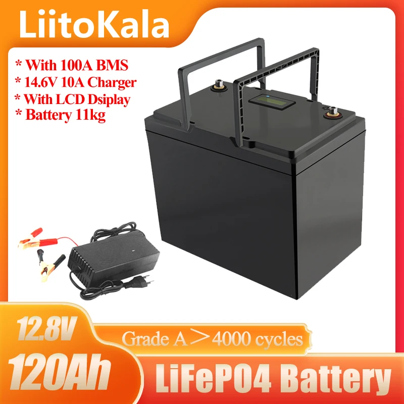 

Аккумулятор LiitoKala lifepo4 на солнечной батарее, 12 В, 12,8 А · ч