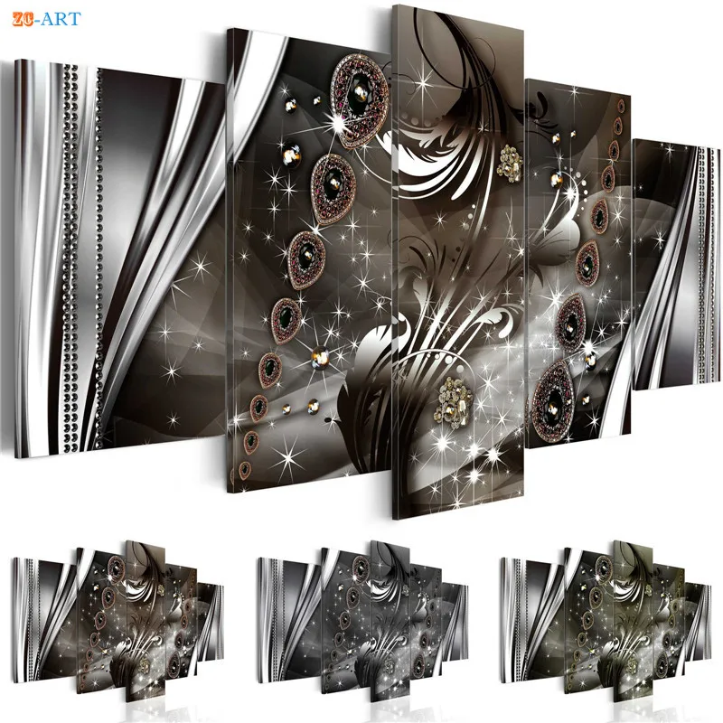 Богатство и роскошь ювелирное изделие постер настенная живопись 5 панелей