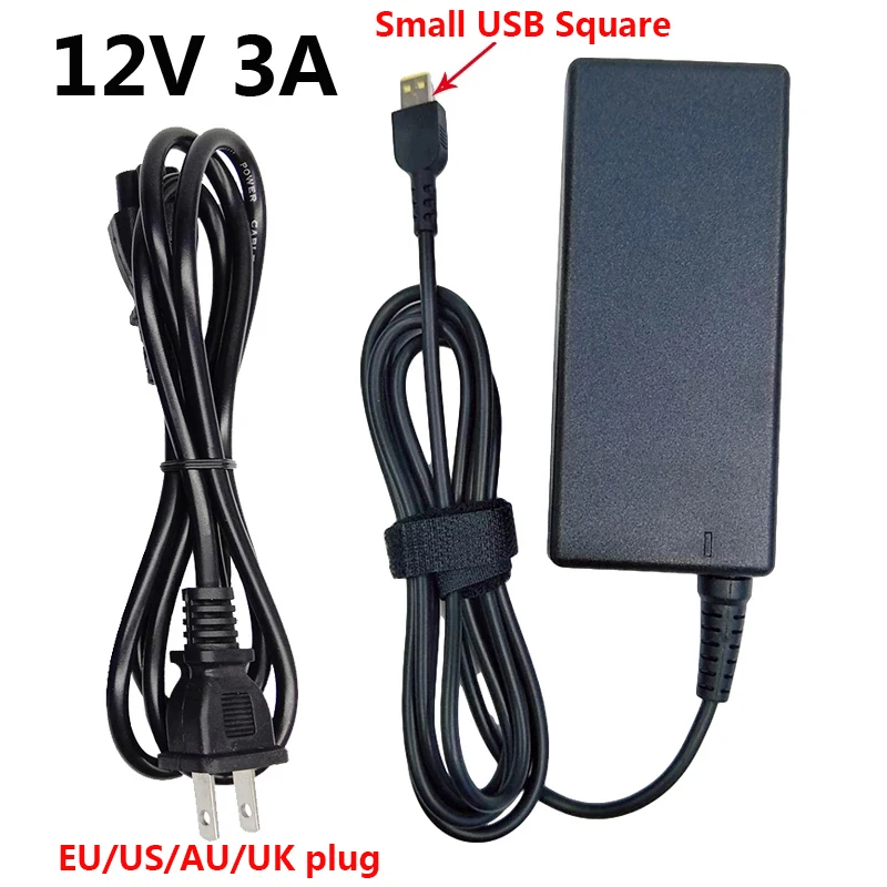 12 В 3 А маленький квадратный USB адаптер переменного тока блок питания