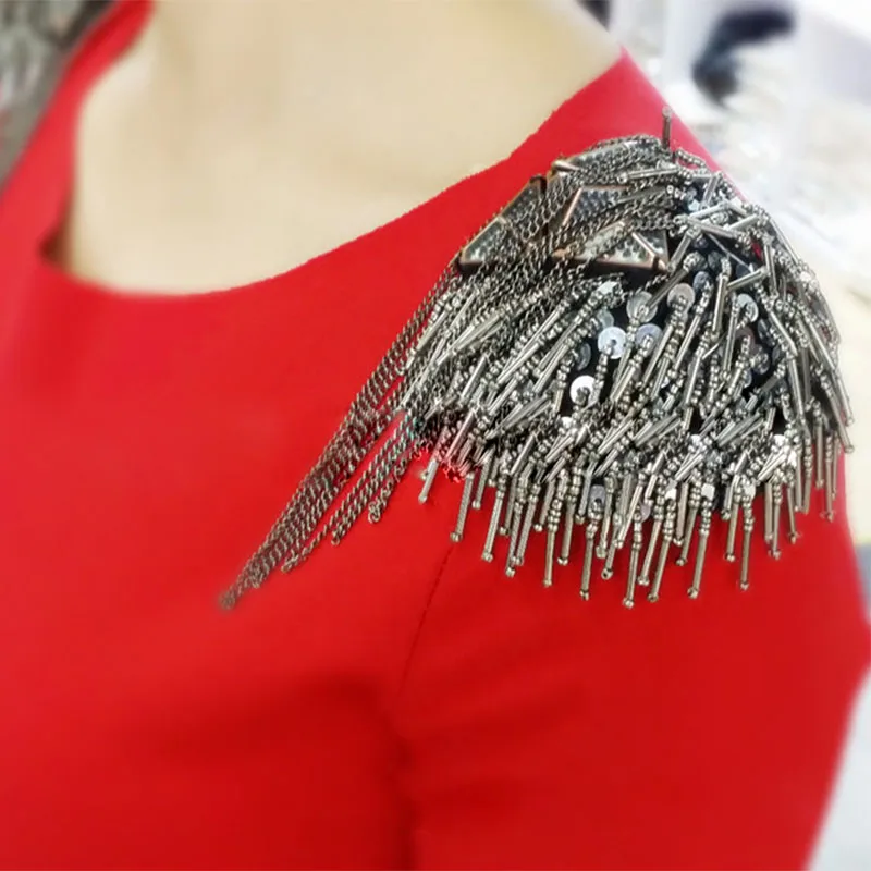 Высококачественная брошь ручной работы эполеты с заклепками для костюмов