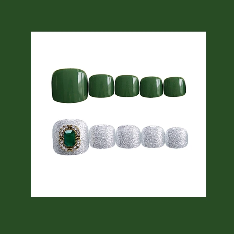 24 шт./компл. Золотая фольга дизайн искусственные ногти с полным покрытием и