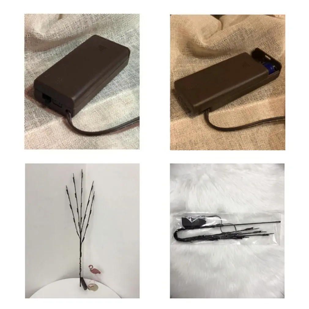 

20 LED Battery Power Simulation Orchid Branch Light Vase Filler Flower Willow Branch Fairy Light Garland Home Decoration