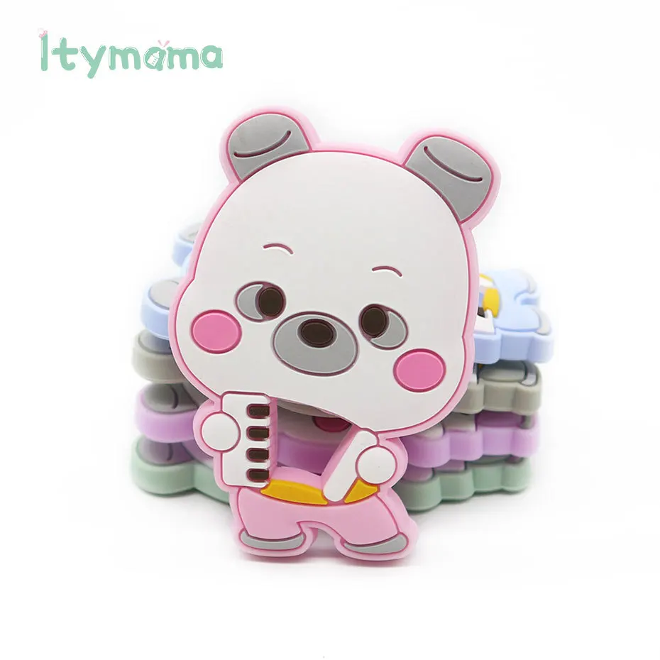 Mordedor de silicona para beb&eacute;, juguetes de dentici&oacute;n con forma de Animal de dibujos animados, regalos de navidad-2