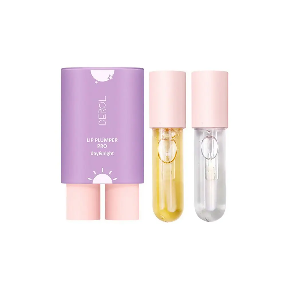 

Lip Enhancer Day And Night Double Tube Lip Serum Set Plump Lips Moisturize Lip Mask Lip Care Daily Supplies Cosmetics Makeup