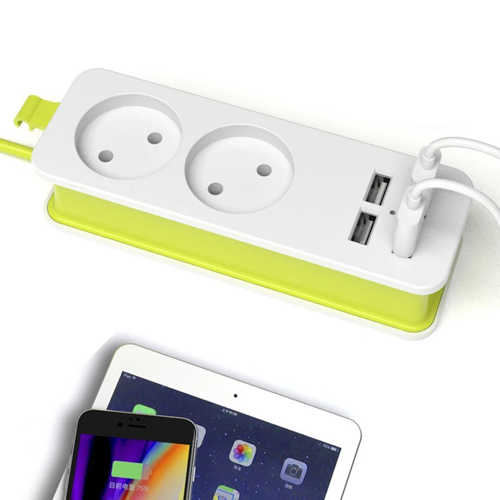 Сетевой удлинитель с европейской вилкой 2 розетки переменного тока дорожный