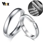 Обручальные кольца Vnox из нержавеющей стали с фианитами, 3 мм, кольца для мужчин и женщин