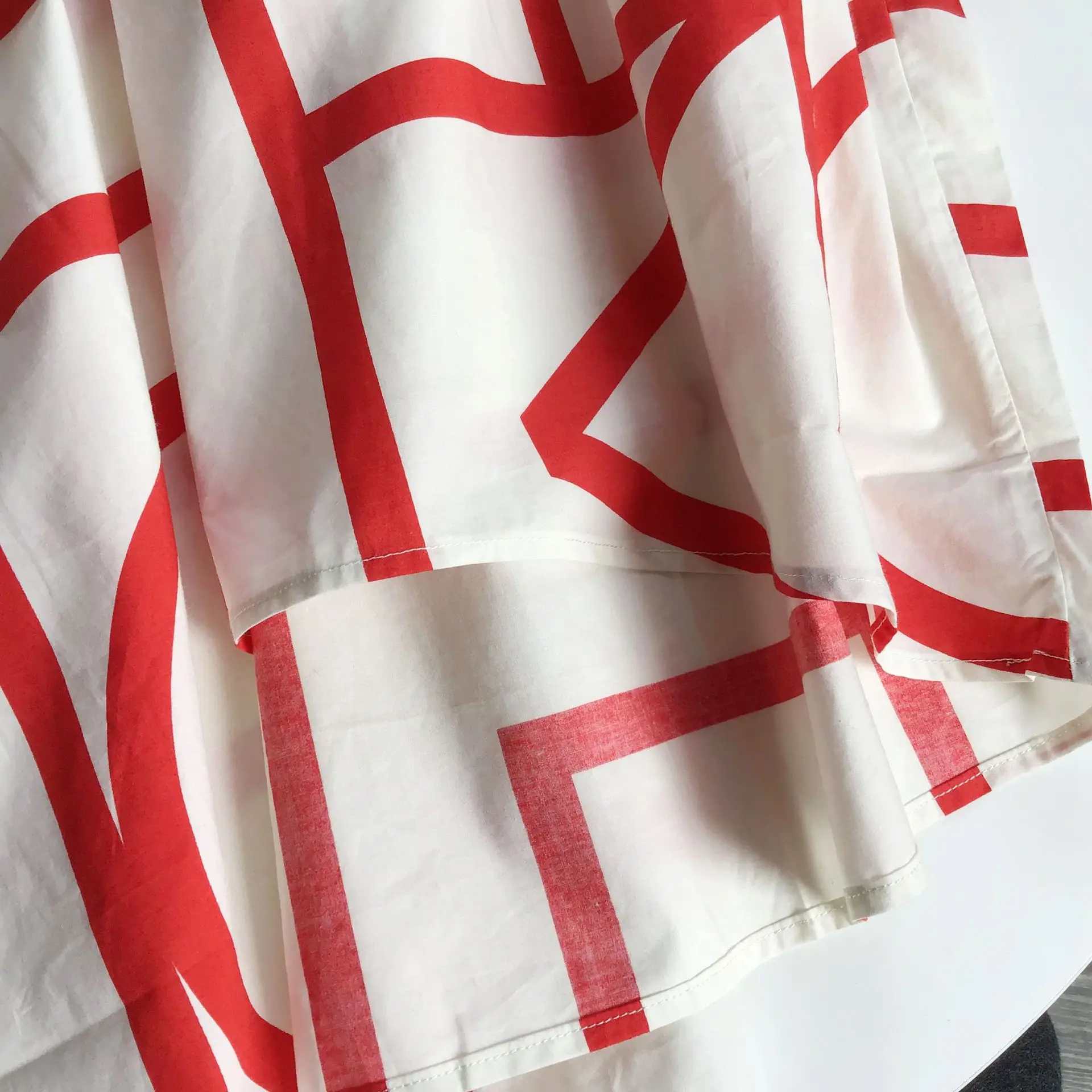 

Women Red Stripes Loose Mini Dress Lady Half Sleeve Holiday Loose Short Dresses Female Fashion Clothes New 2021