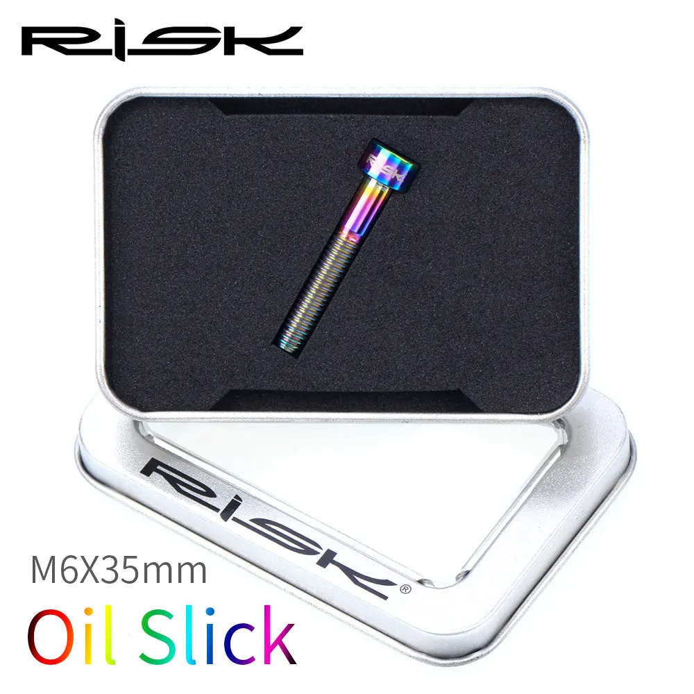 Rainbow M6x35mm Риска Титан Ti велосипед Aheadset гарнитура стволовых Топ Кепки Крышка для мотоциклов болт гайка Звездочка болты с шестигранной головкой M6x30mm 35 мм 40 мм 50 мм - Цвет: Rainbow M6x35mm
