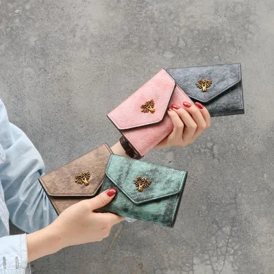 Новинка 2020 кошелек в японском и корейском стиле женский короткий ретро с узором
