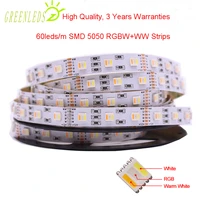 led strips ip20 no waterproof 60leds per meter rgbwww color 14 4wm dc12v24v flexible strips with 3 years warranties
