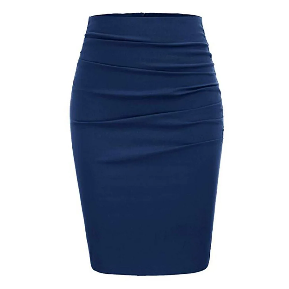 Женская юбка с высокой талией черная Повседневная офисная для работы