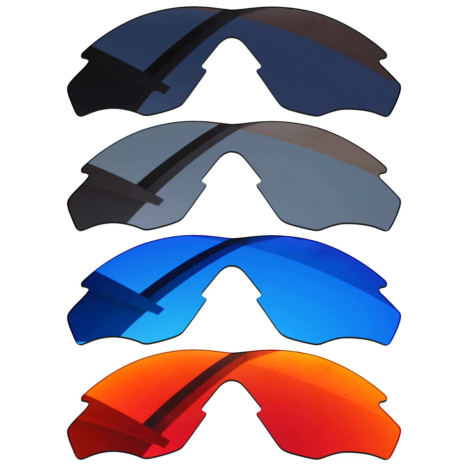 Alphax-lentes polarizadas de repuesto para coche, lentes de color negro, cielo de invierno y plata, gris y rojo, para montura de roble M2, OO9212, 4 piezas