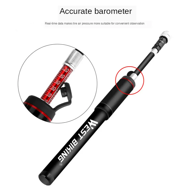 Насос для шин из алюминиевого сплава портативный высокоточный воздушный