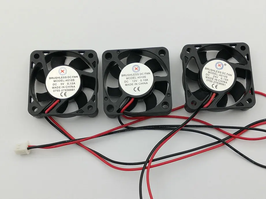 Бесщеточный вентилятор охлаждения постоянного тока 2 контакта 4010s 5 В/12 В/24 В 6