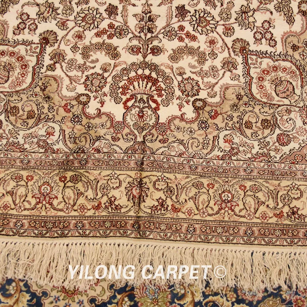 YILONG 4'x6' персидский турецкий Шелковый ковер Классическая персидская антикварная вещь Iran шелковые ковры(WY342A4x6