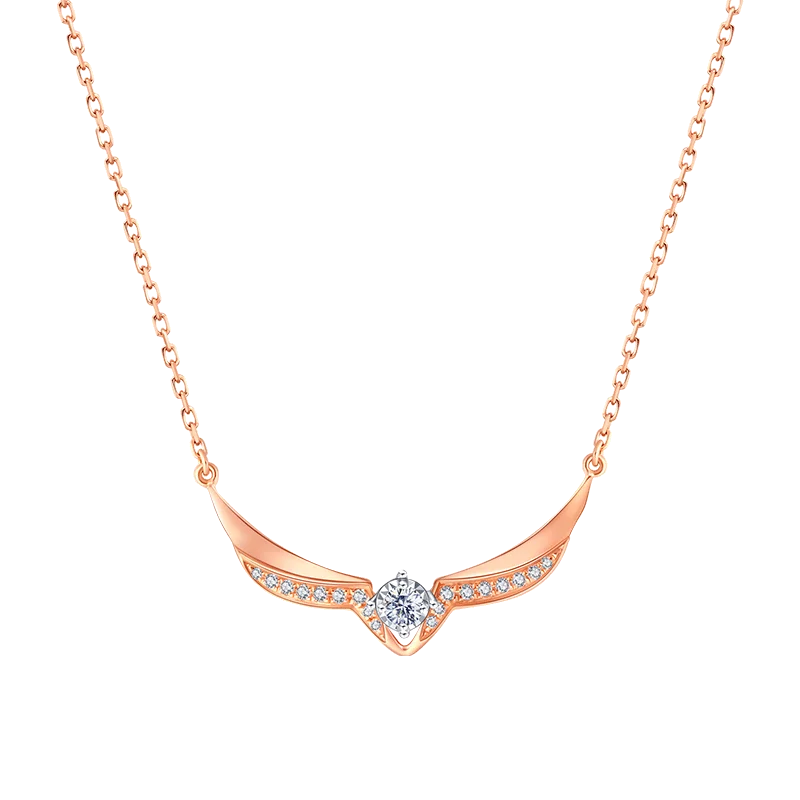 

I Do Wings Series 2021 Trend Real 18 K Gold Necklace Genuine Diamond Necklace Excellent Fine Jewelry Anniversary Gift for Lover
