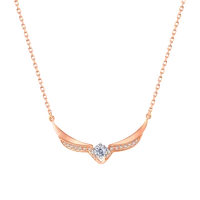 i do wings series 18k rose gold necklace with diamond pendant fine jewelry for women girls office lady fashion jewellery classic