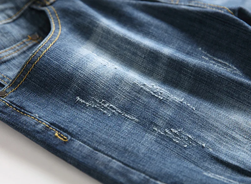 

Spot Ripped Jeans Men's European and American Stretch Trousers Autumn New Style Jeans Pants