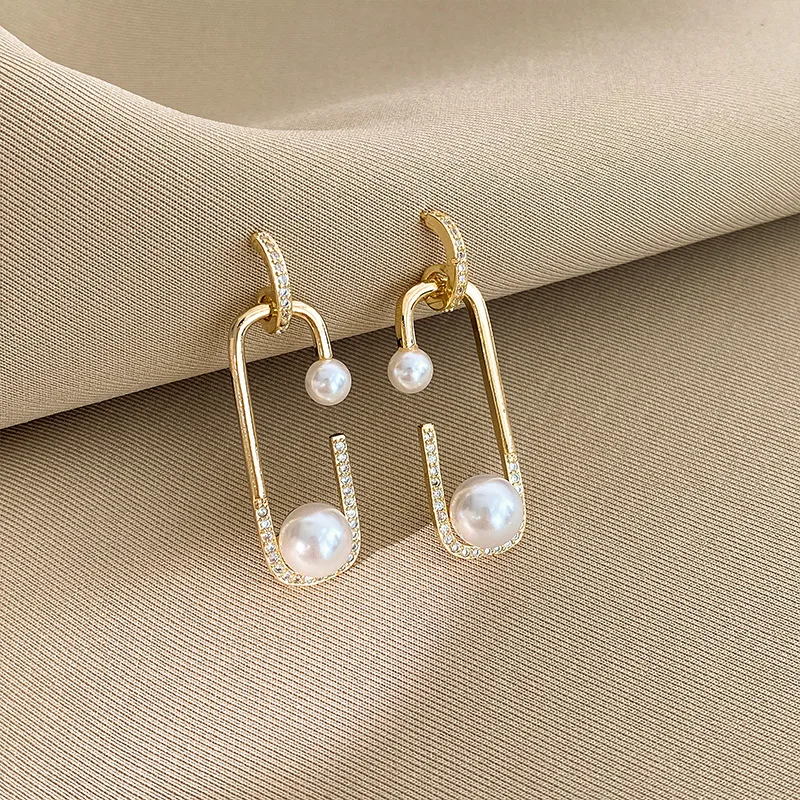 

Personality Pearl Pin Drop Earrings For Women Creative Earings Jewelry