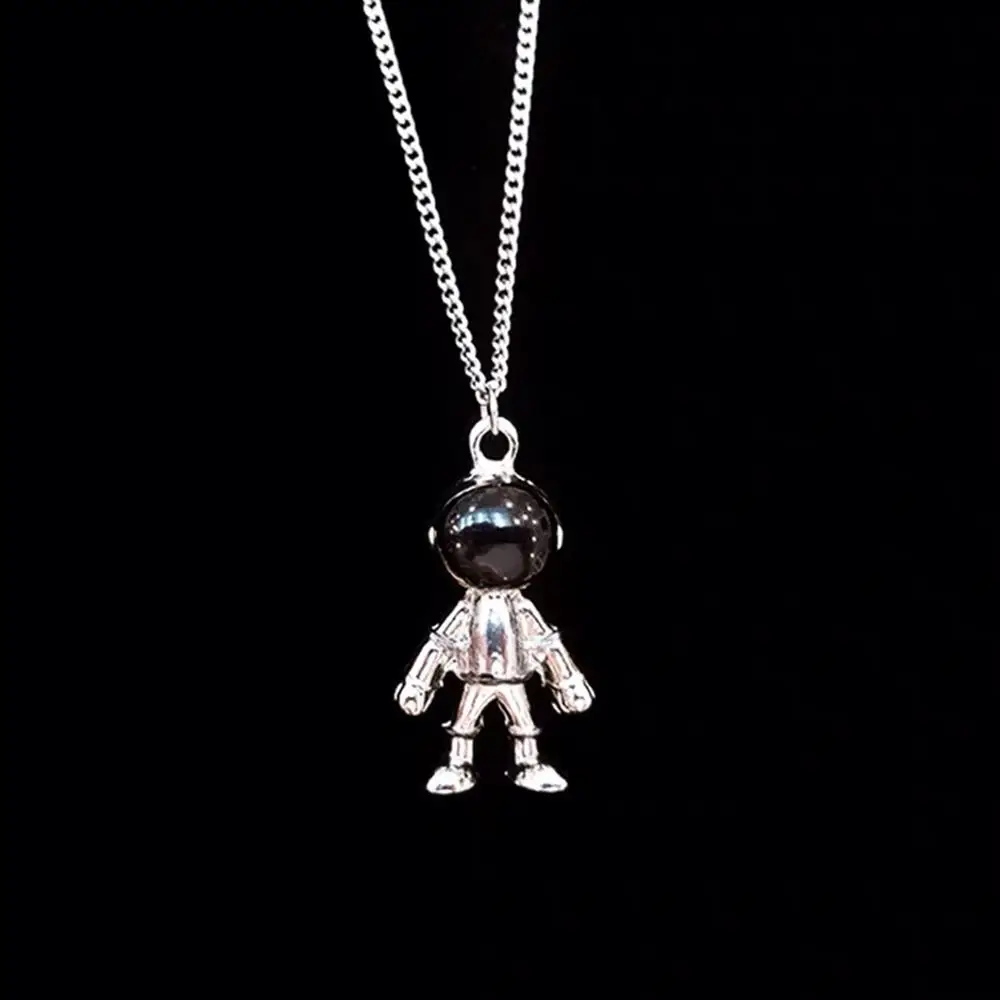 Модное Позолоченное серебряное ожерелье с мультяшным астронавтом для женщин и