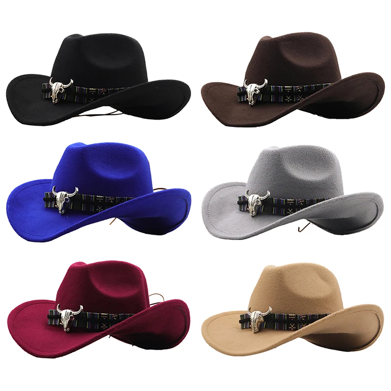 

Модная Мужская и Женская Ковбойская шапка в западном стиле с ремешком на голову из коровьей кожи, шапка с широкими полями, популярная джазов...