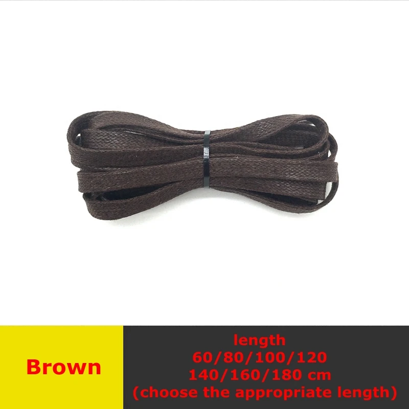 Brown 1 пара/хлопковый шнур плоская форма шнурки для обуви унисекс обувь с высоким берцем; повседневные кожаные ботинки шнурки Модная брендовая Водонепроницаемая зимняя обувь; обувь на шнурках; P3 - Цвет: Brown