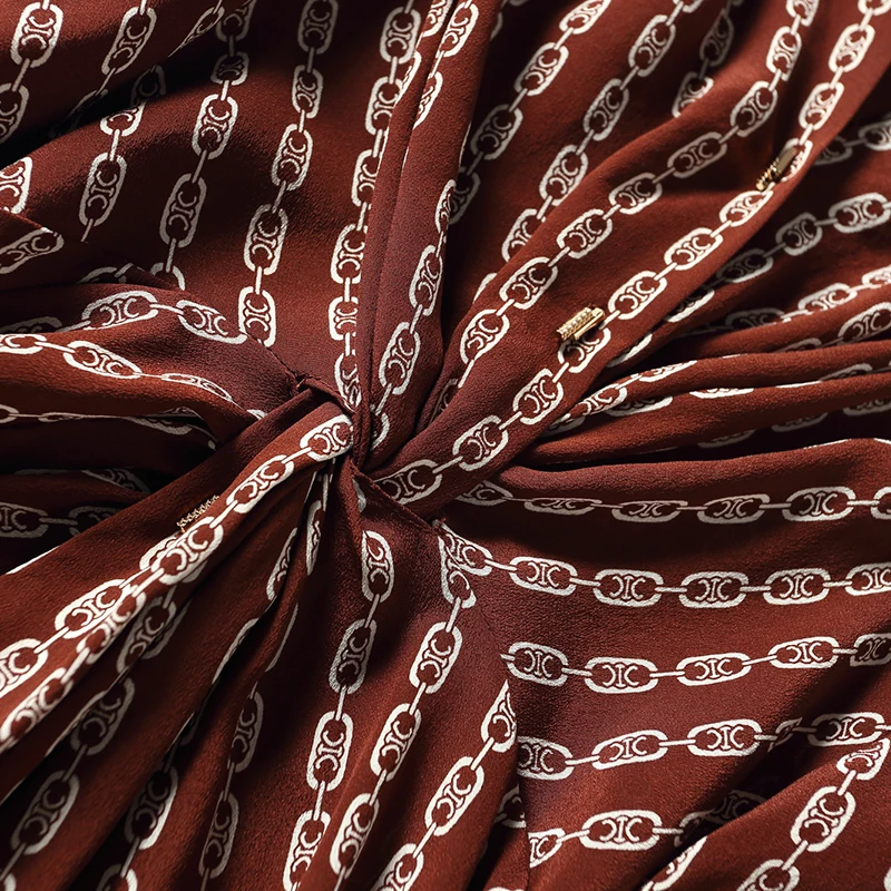 

100% Natural Silk Women Vintage Shirt 2021 Summer Elegant V-neck Half Sleeve Folds Slim Office Lady Pure Real Silk Print Blouse