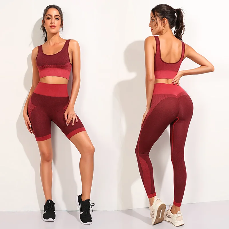 

Jogging Suits for Women Fitness Yoga Set Peach Hip Lifting Shorts Sets U Back Gym Seamless Sport Leggings Femme Workout Clothes