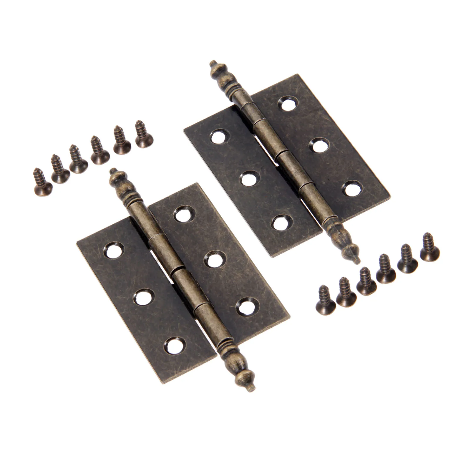 

2Pcs Antique Bronze Crown Head Hinge 6 Holes Jewelry Gift Box Decorative Door Hinge Cabinet Furniture Accessories 55x39mm
