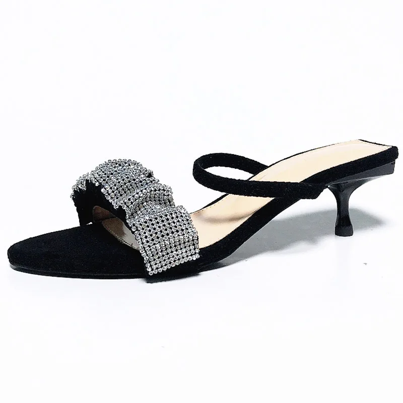 

Female Shoes Pointed Toe Slippers Heels Slides Fashion Shallow Rubber Flip Flops Med 2021 High Luxury Hawaiian Thin Scandals PU